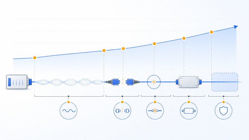 Planned insertion loss budget structure for fiber links