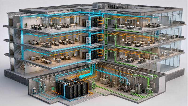 Multi-Layer Cabling for smart-building Passive Optical LAN