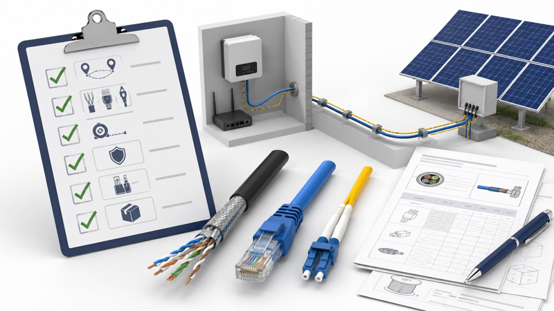 Solar monitoring cable RFQ checklist for RS485 Ethernet and fiber routes